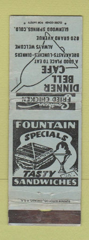 Matchbook Cover - Dinner Bell Cafe Glenwood Springs Colorado WORN