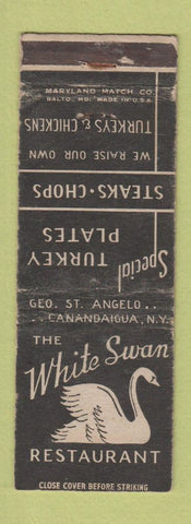Matchbook Cover - White Swan Restaurant Canandaigua NY WORN