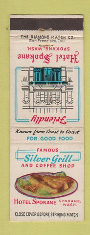Matchbook Cover - Silver Grill Hotel Spokane WA WEAR