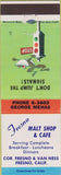 Matchbook Cover - Fresno Malt Shop Fresno CA