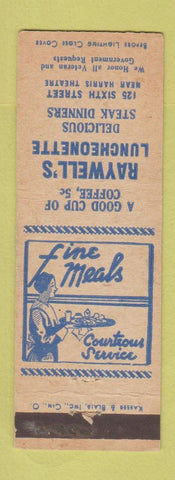 Matchbook Cover - Raywell's Luncheonette Pittsburgh PA WEAR