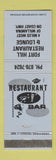 Matchbook Cover - Fort Hill Restaurnt Lounge Willamina OR