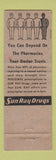 Matchbook Cover - Sun Ray Drug Stores