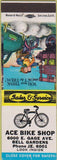 Matchbook Cover - Ace Bike Shop Bell Gardens CA Lawn mowers