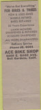 Matchbook Cover - Ace Bike Shop Bell Gardens CA Lawn mowers