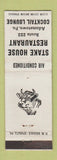 Matchbook Cover - Stake House Restaurant Adamstown PA WEAR