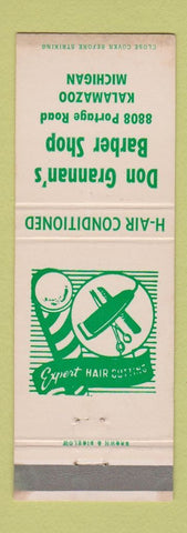 Matchbook Cover - Don Grannan's Barber Shop Kalamazoo MI WEAR