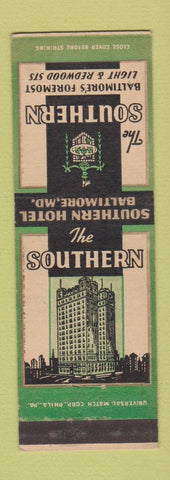 Matchbook Cover - Southern Hotel Baltimore MD