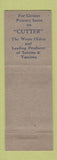 Matchbook Cover - Cutter Labs Berkeley CA cattle vaccines