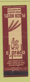 Matchbook Cover - Plaza Hotel San Francisco CA El Prado WEAR