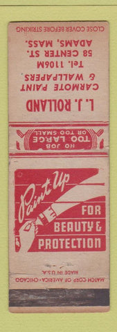Matchbook Cover - LJ Rolland Carmote Paint Wallpaper Adams MA WEAR
