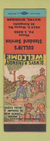 Matchbook Cover - Cullin's Standard oil gas Wayne MI hillbilly WEAR
