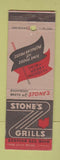 Matchbook Cover - Stone's Grills Ohio CHAIN OH Miami FL