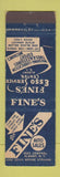 Matchbook Cover - Fine's Esso oil gas Albany NY auto sales
