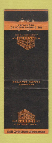 Matchbook Cover - Reliance Hotels Company Mount Carmel PA WEAR