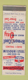 Matchbook Cover - Missouri Steel and Wire Armor Coat St Louis MO