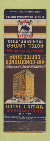 Matchbook Cover - Hotel Lamar Meridian MS WEAR