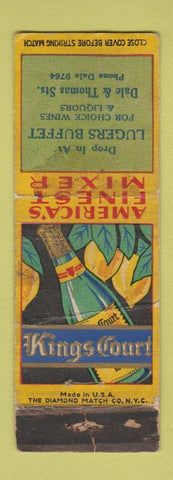 Matchbook Cover - Kings Court Drinks mixers Soda? Lugers Buffet ST Paul MN WORN