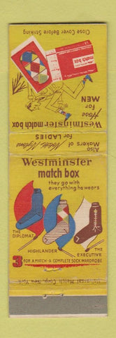 Matchbook Cover - Westminster Socks WEAR