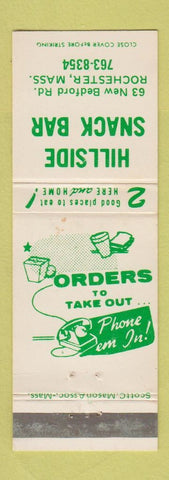 Matchbook Cover - Hillside Snack Bar Rochester MA