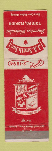 Matchbook Cover - JA Smith Tampa FL Importers Wholesales WEAR