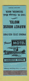 Matchbook Cover - Harvey House Motel Tecumseh MI WEAR