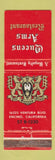 Matchbook Cover - Queens Arms Restaurant Encino CA