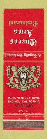 Matchbook Cover - Queens Arms Restaurant Encino CA