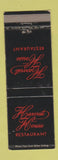 Matchbook Cover - Harvest House Restaurant King of Prussia PA WEAR