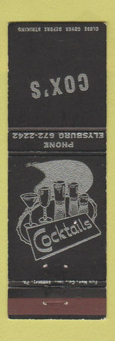 Matchbook Cover - Cox's Bar Elysburg PA