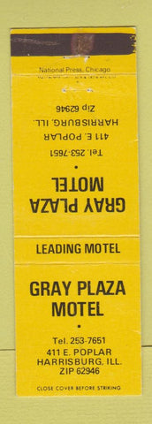 Matchbook Cover - Gray Plaza Motel Harrisburg IL