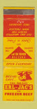 Matchbook Cover - Earl Jac's Beef Meat Clinton MD WORN
