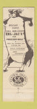 Matchbook Cover - Earl Jac's Beef Meat Clinton MD WORN