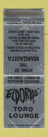 Matchbook Cover - Eldorado Toro Lounge Fort Collins Colorado