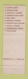 Matchbook Cover - Pioneer Hotel Tucson AZ WEAR