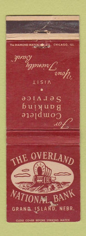 Matchbook Cover - Overland National Bank Grand Island NE Covered Wagon WORN