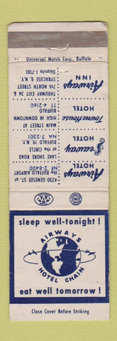 Matchbook Cover - Airways Hotels Buffalo NY Syracuse WEAR