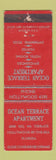 Matchbook Cover - Ocean Terrace Apartments Hollywood by the Sea FL WORN