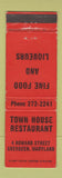 Matchbook Cover - Town House Restaurant Aberdeen MD WEAR