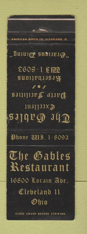 Matchbook Cover - The Gables Restaurant Cleveland OH WEAR