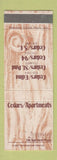 Matchbook Cover - Cedars Apartments Edina St Paul MN