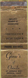 Matchbook Cover - Gino's of Orinda CA mens clothes WEAR
