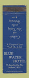 Matchbook Cover - Blue Water Hotel Fort Lauderdale FL