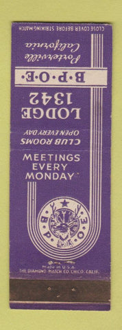 Matchbook Cover - Elks Lodge Porterville CA