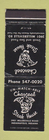 Matchbook Cover - Charcoal Steak House Indianapolis IN WORN