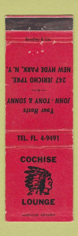 Matchbook Cover - Cochise Lounge New Hyde Park NY Indian WEAR