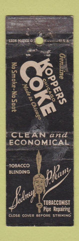 Matchbook Cover - Koppers Coke Coal Sidney Ram Toacco Indian WORN