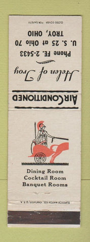 Matchbook Cover - Helen of Troy Troy OH Restaurant