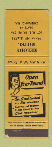 Matchbook Cover - Melody Motel Chiefland FL WEAR