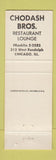 Matchbook Cover - Chodash Bros Restaurant Chicago IL Christmas WEAR
